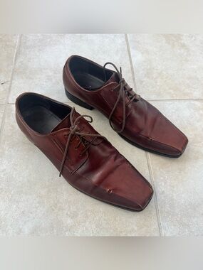 Kenneth Cole Reaction Leather Shoes Men's Dark Brown Lace-Up Oxfords 8M